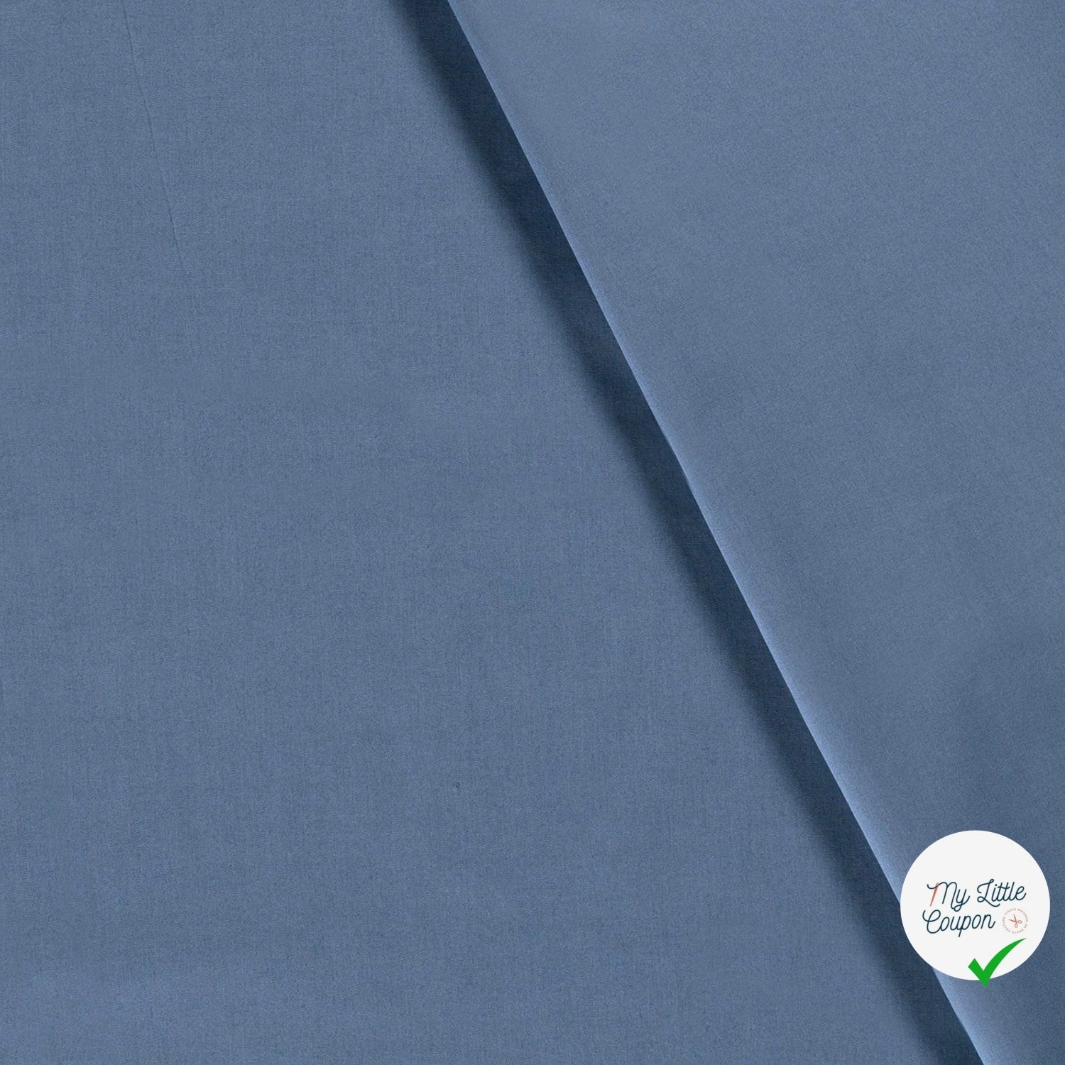 POPELINE DE COTON UNICOLORE INDIGO - My Little Coupon