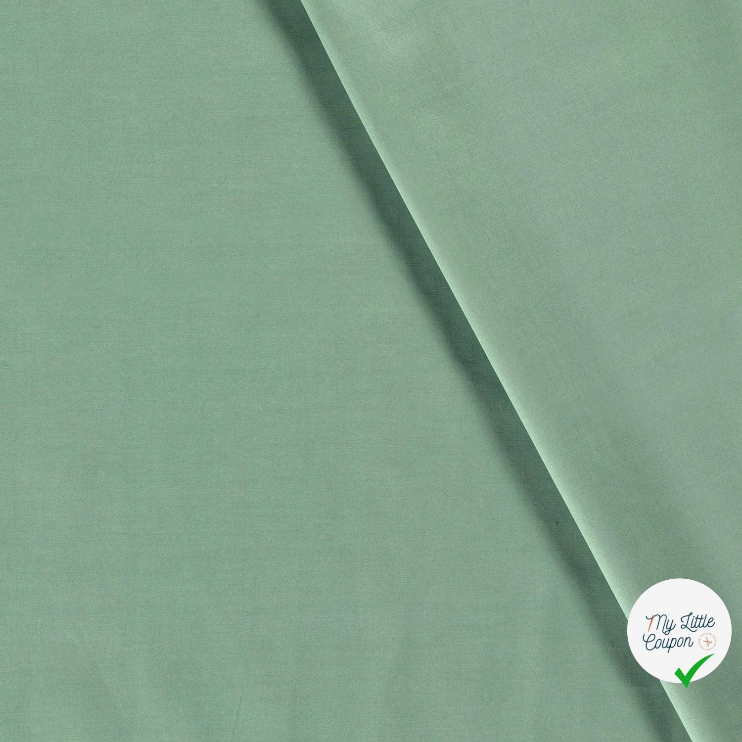 POPELINE DE COTON UNICOLORE MENTHE FONCEE - My Little Coupon