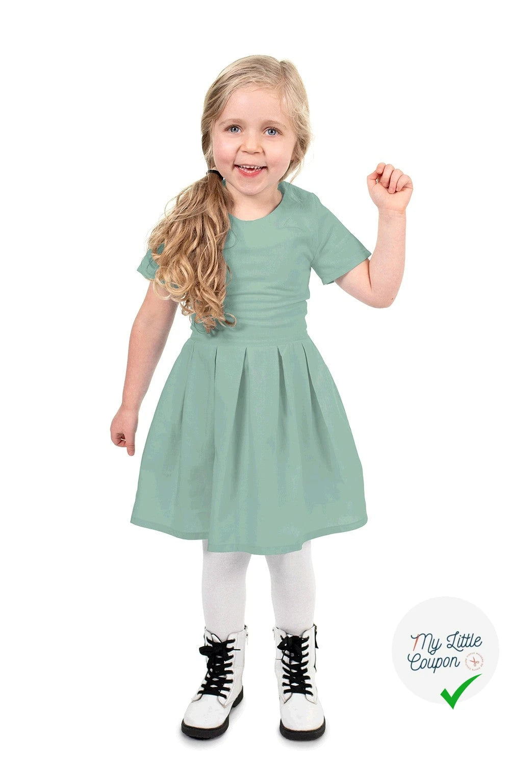 POPELINE DE COTON UNICOLORE MENTHE FONCEE - My Little Coupon