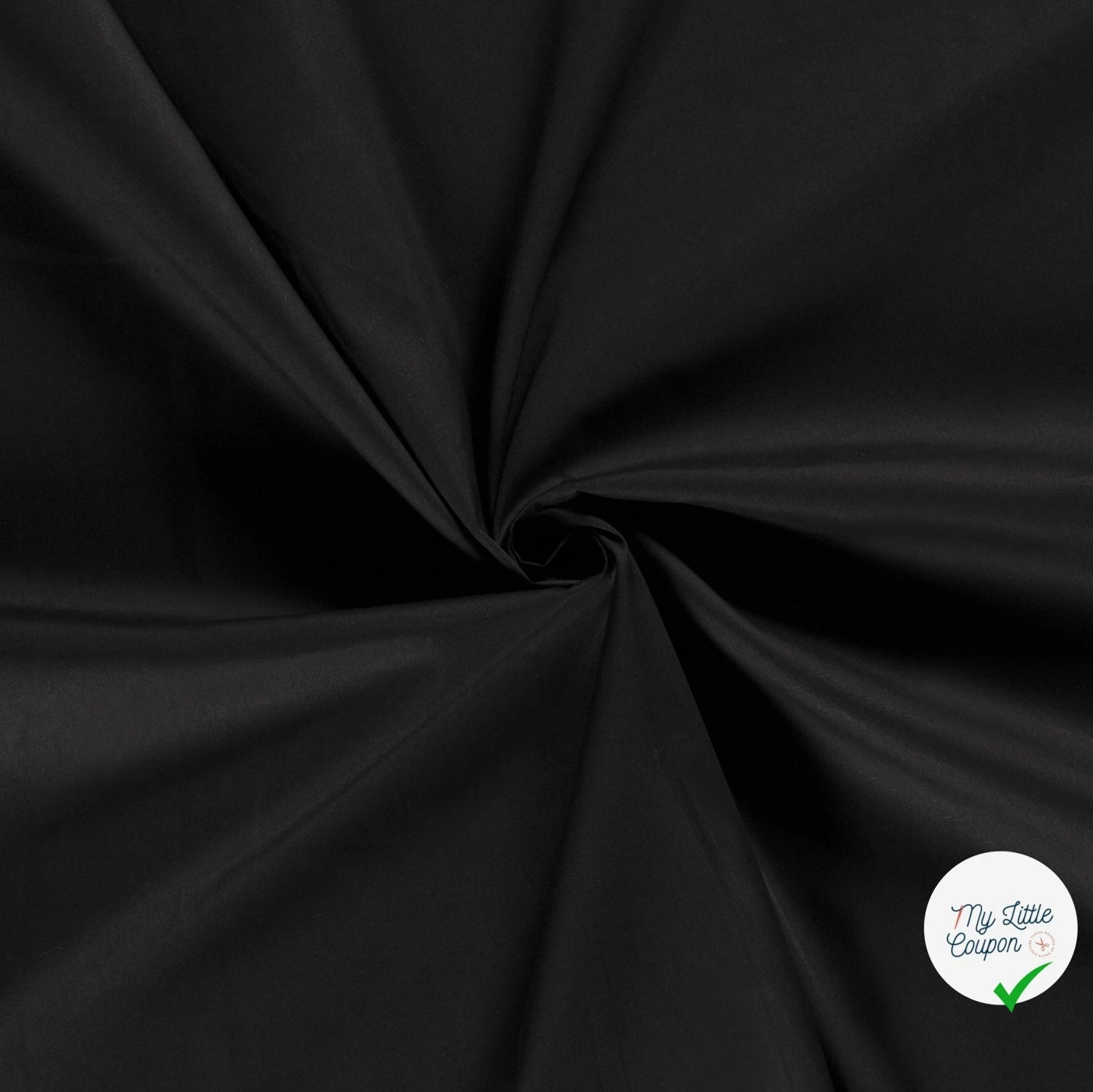 POPELINE DE COTON UNICOLORE NOIR - My Little Coupon
