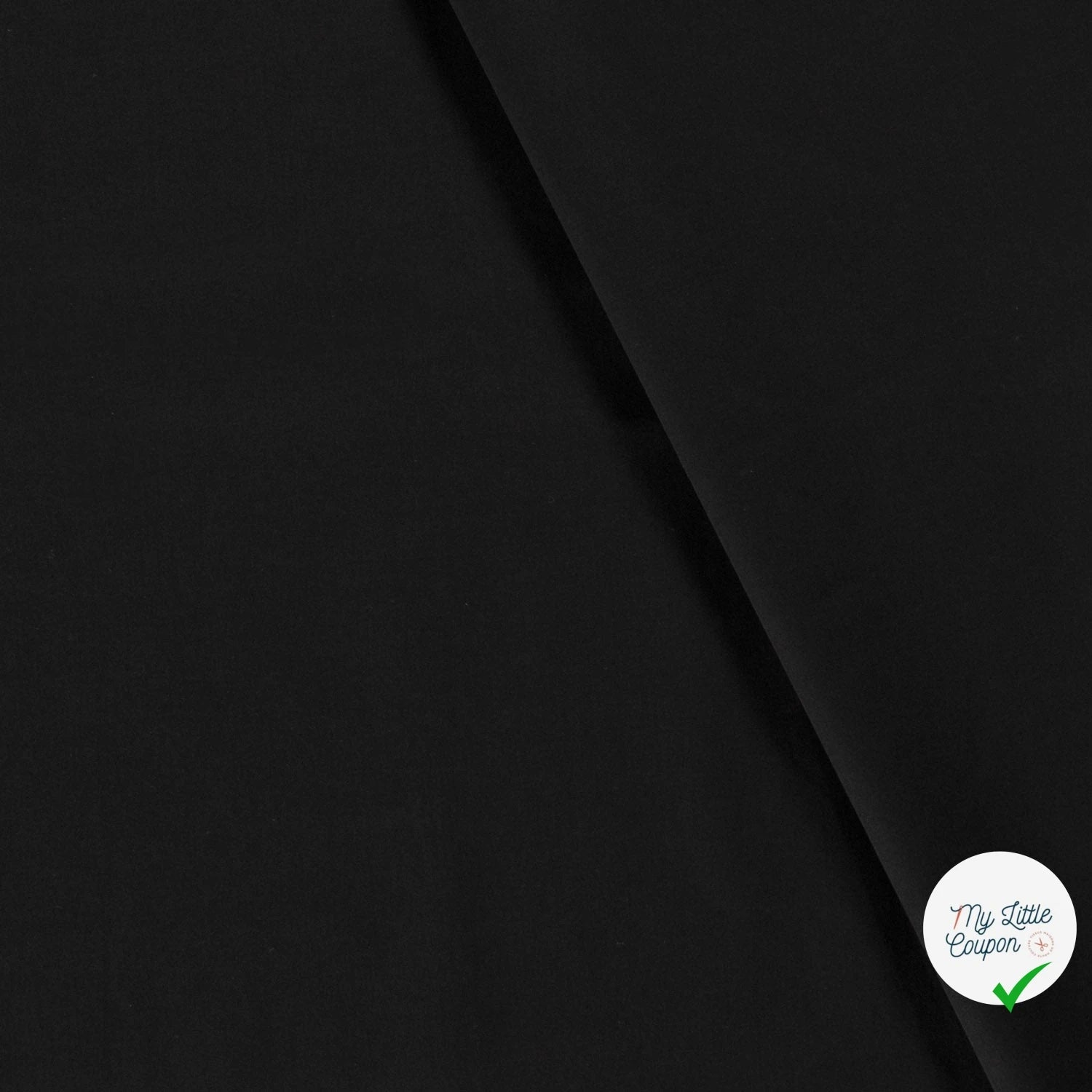 POPELINE DE COTON UNICOLORE NOIR - My Little Coupon