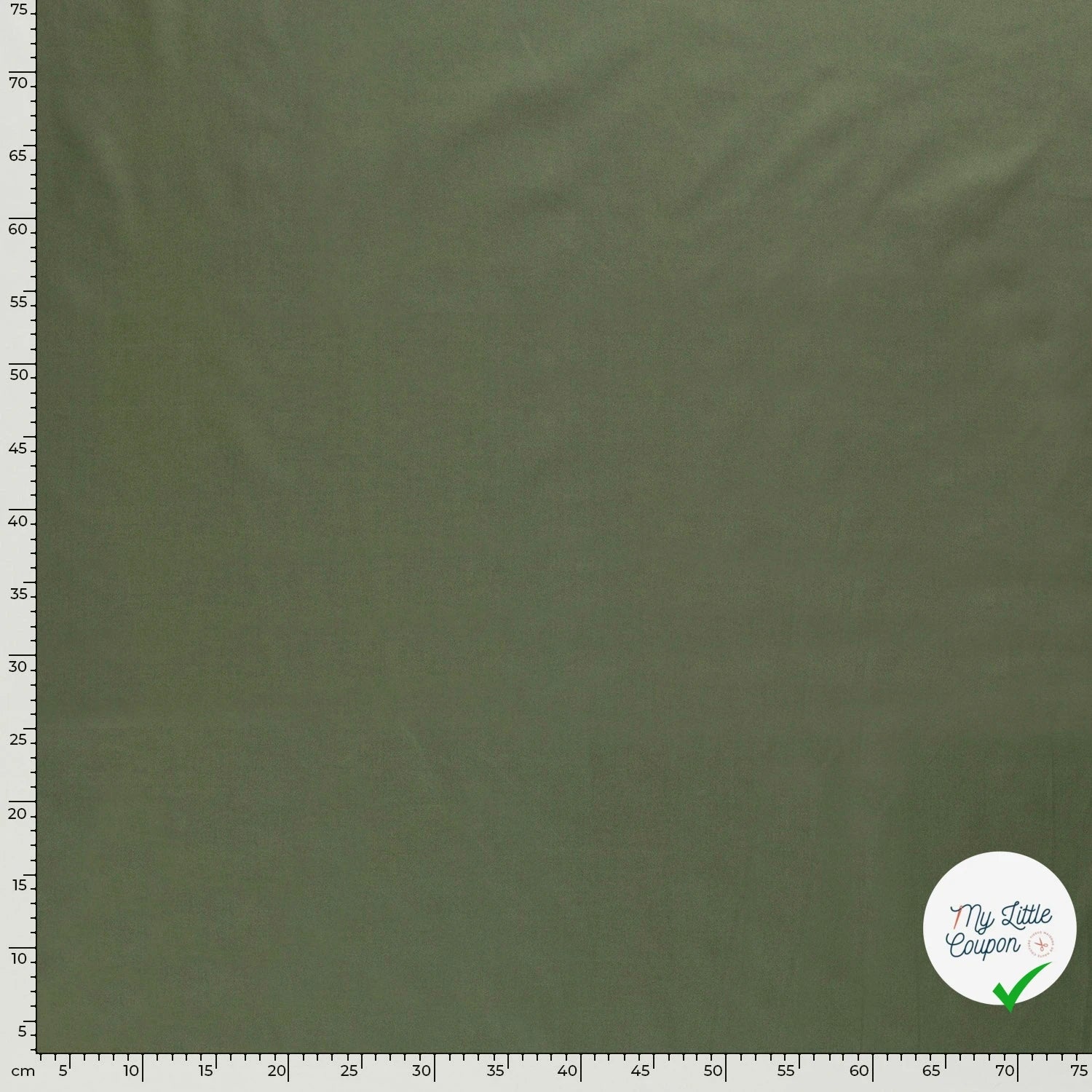 POPELINE DE COTON UNICOLORE VERT KAKI - My Little Coupon