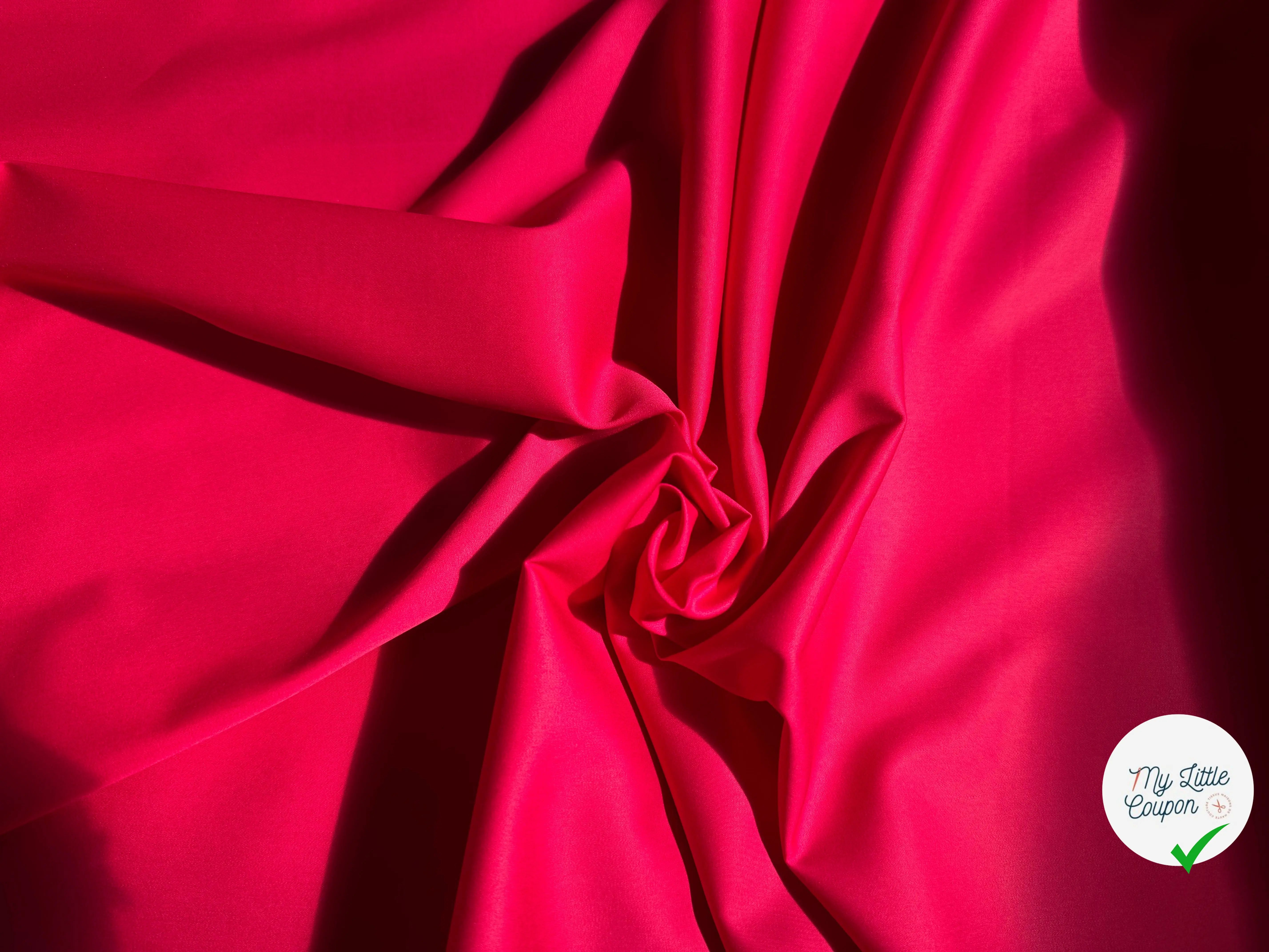 POPELINE DE COTON UNIE ROSE FUSHIA - My Little Coupon