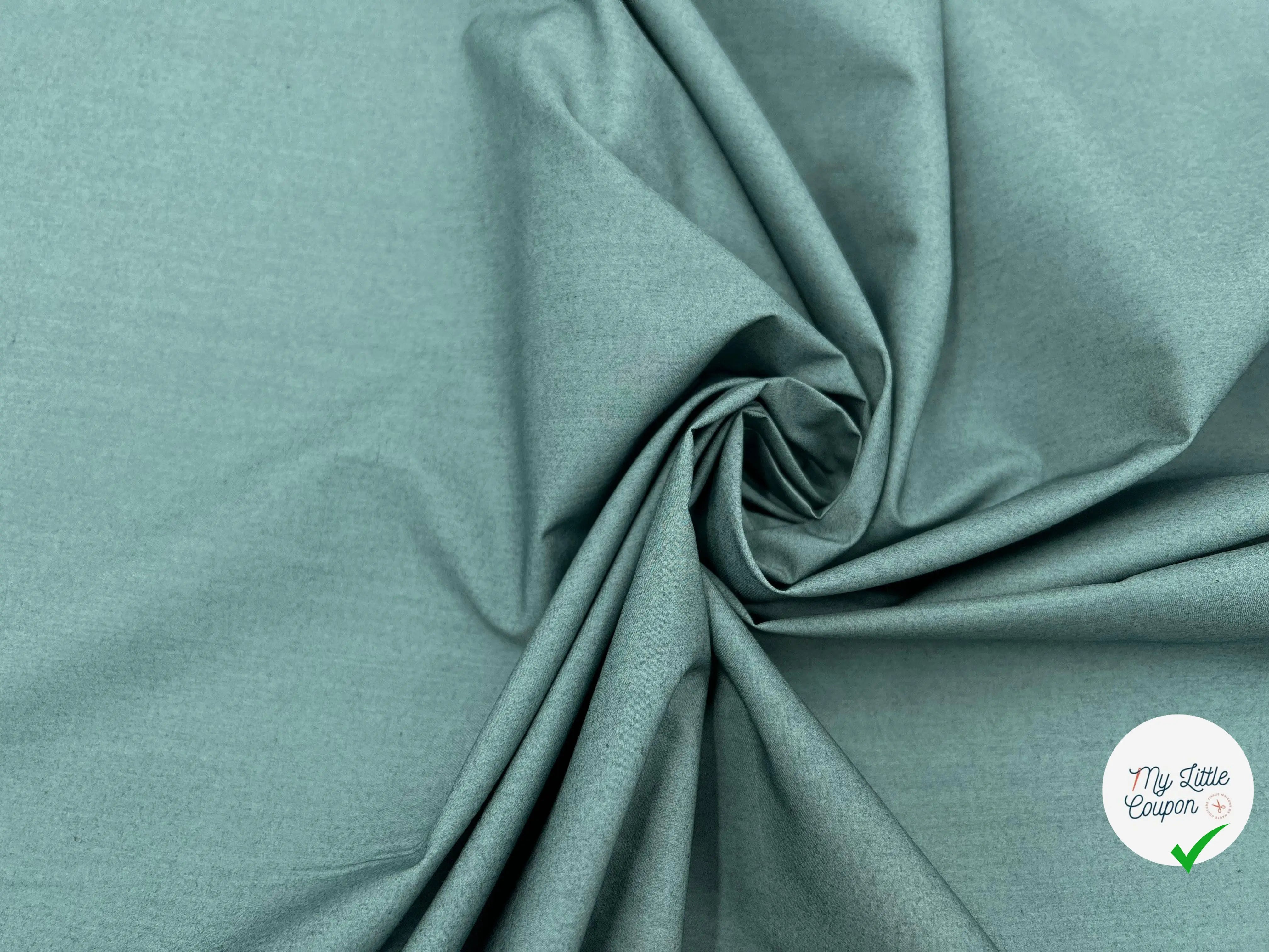 POPELINE DE COTON VERT OLIVE JEUNE CHIC - My Little Coupon - tissu - coudre