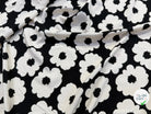 POPELINE DE VISCOSE 100%CV FLEURS IMPRIMÉ NOIR - My Little Coupon