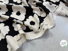 POPELINE DE VISCOSE 100%CV FLEURS IMPRIMÉ NOIR - My Little Coupon