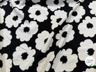 POPELINE DE VISCOSE 100%CV FLEURS IMPRIMÉ NOIR - My Little Coupon