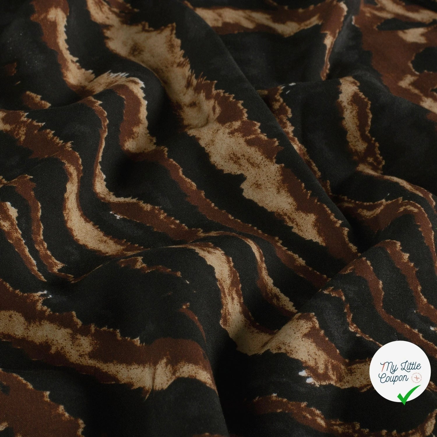 Popeline de viscose abstrait noir