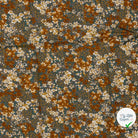 POPELINE DE VISCOSE FLEURS GRIS FONCÉ - My Little Coupon