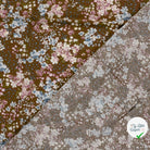 POPELINE DE VISCOSE FLEURS MARRON - My Little Coupon