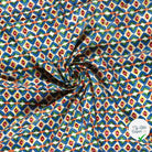 POPELINE DE VISCOSE IMPRIMÉ ABSTRAIT INDIGO - My Little Coupon
