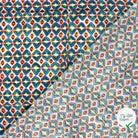 POPELINE DE VISCOSE IMPRIMÉ ABSTRAIT INDIGO - My Little Coupon