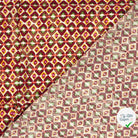 POPELINE DE VISCOSE IMPRIMÉ ABSTRAIT ROUGE BORDEAUX - My Little Coupon