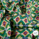 POPELINE DE VISCOSE IMPRIMÉ ABSTRAIT VERT - My Little Coupon