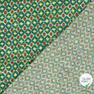 POPELINE DE VISCOSE IMPRIMÉ ABSTRAIT VERT - My Little Coupon