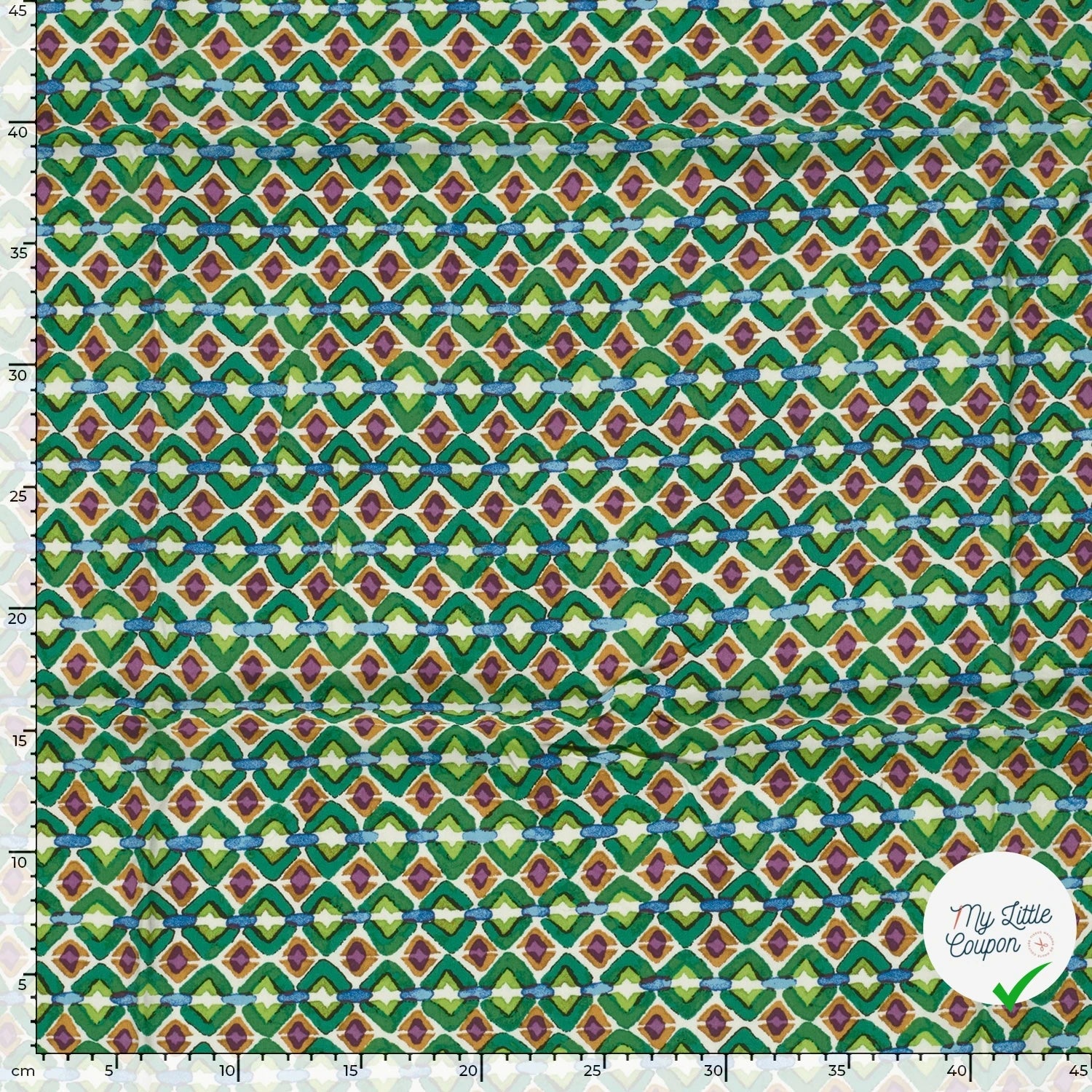 POPELINE DE VISCOSE IMPRIMÉ ABSTRAIT VERT - My Little Coupon