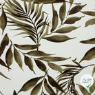 POPELINE DE VISCOSE TISSU IMPRIMÉ FEUILLES VERT KAKI - My Little Coupon