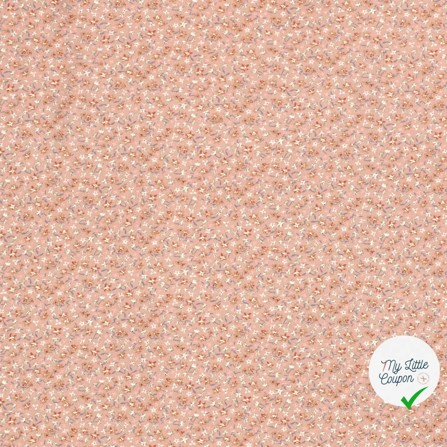 POPELINE DE VISCOSE TISSU IMPRIMÉ FLEURS BEIGE - My Little Coupon