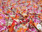 POPELINE DE VISCOSE TISSU IMPRIMÉ FLEURS FUCHSIA - My Little Coupon
