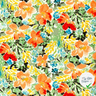 POPELINE DE VISCOSE TISSU IMPRIMÉ FLEURS VERT - My Little Coupon