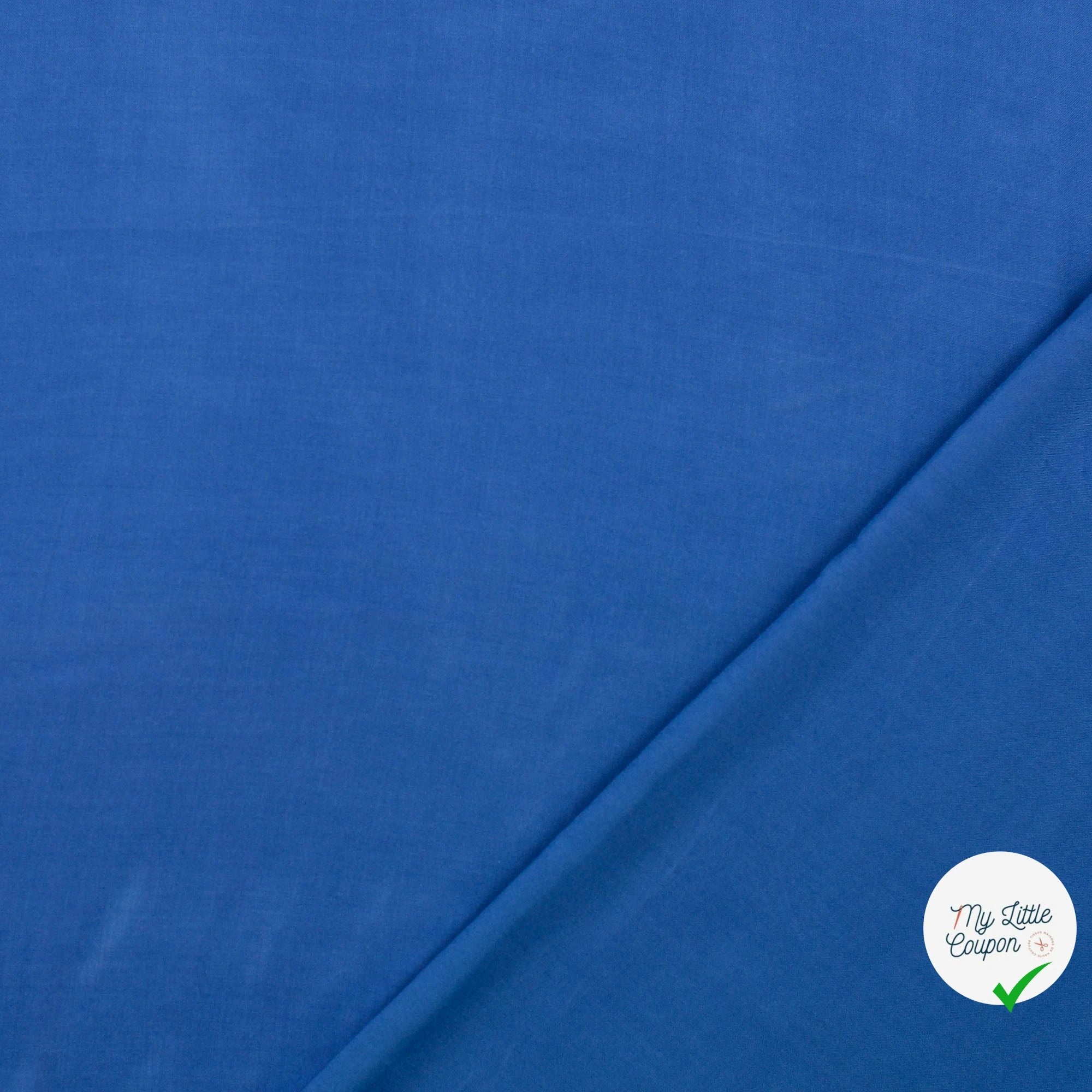 POPELINE DE VISCOSE UNICOLORE COBALT - My Little Coupon