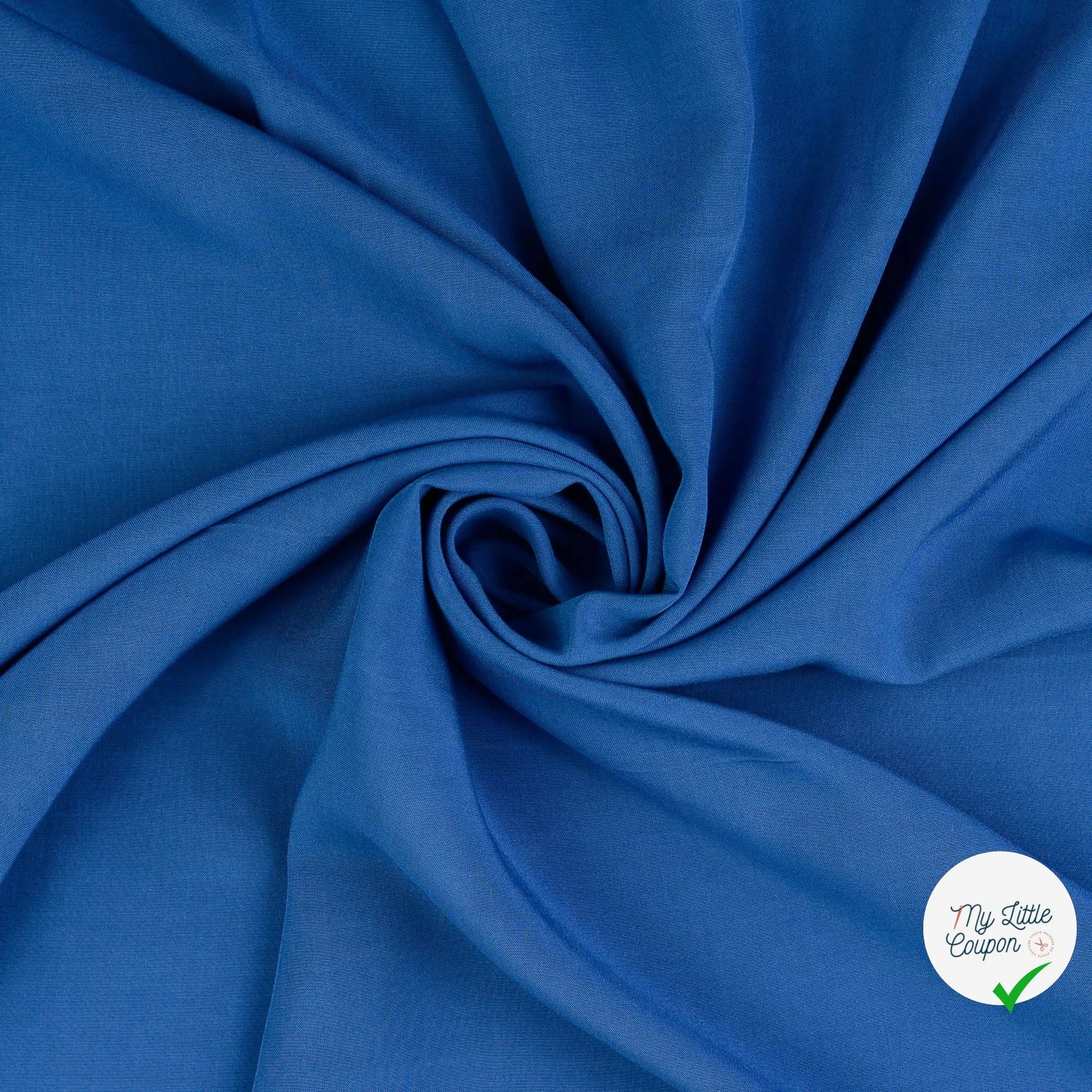 POPELINE DE VISCOSE UNICOLORE COBALT - My Little Coupon