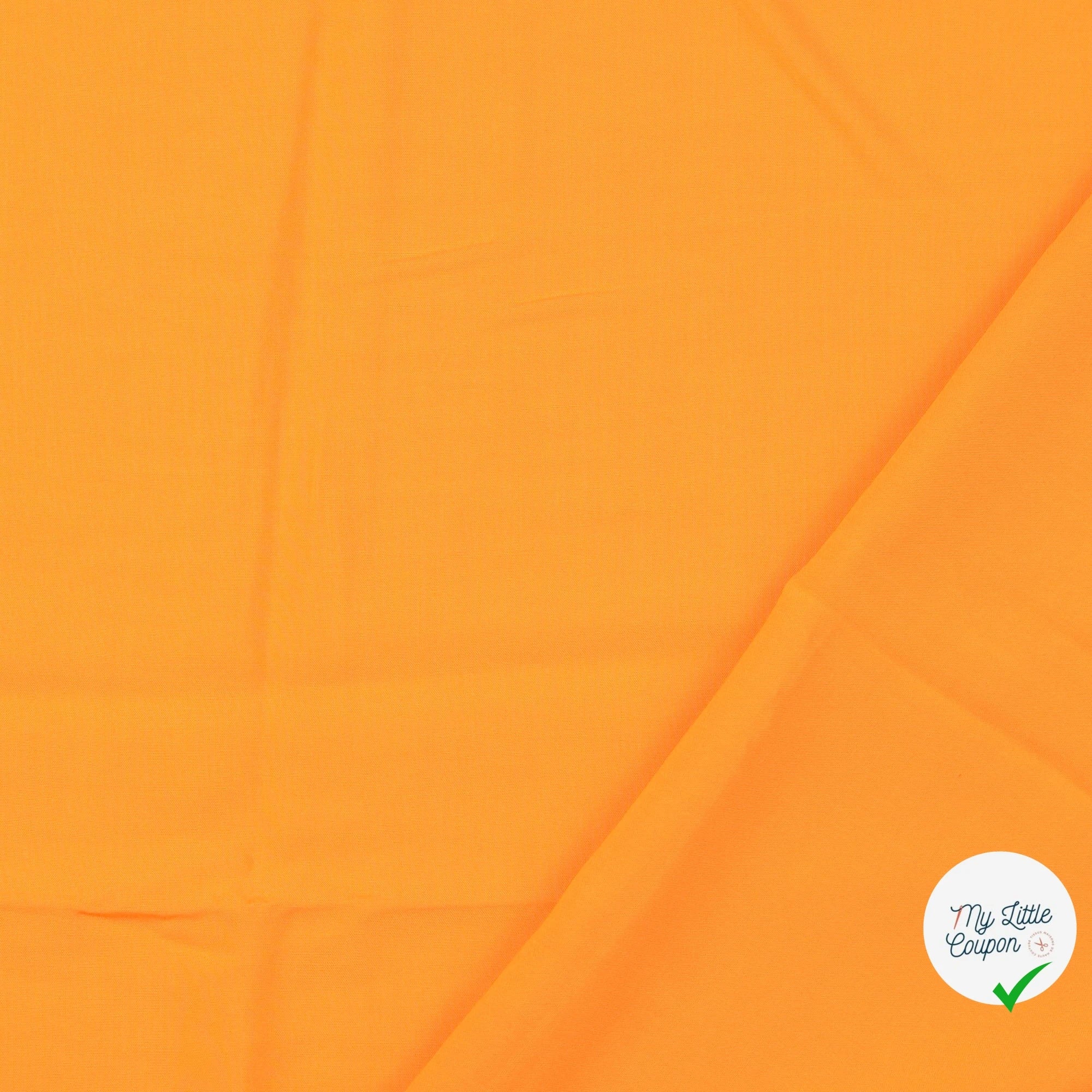 POPELINE DE VISCOSE UNICOLORE ORANGE - My Little Coupon