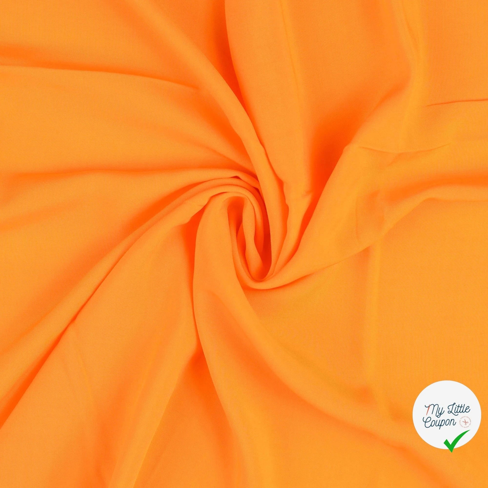 POPELINE DE VISCOSE UNICOLORE ORANGE - My Little Coupon