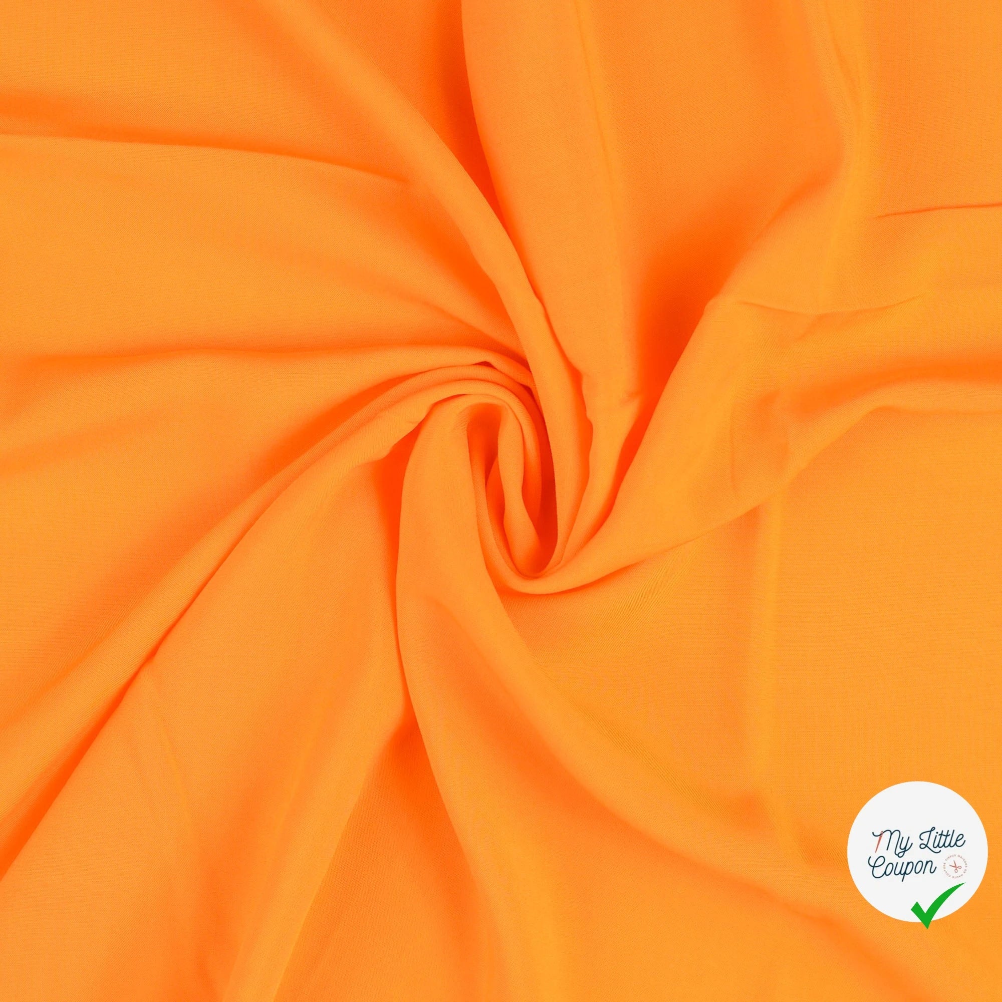 POPELINE DE VISCOSE UNICOLORE ORANGE - My Little Coupon
