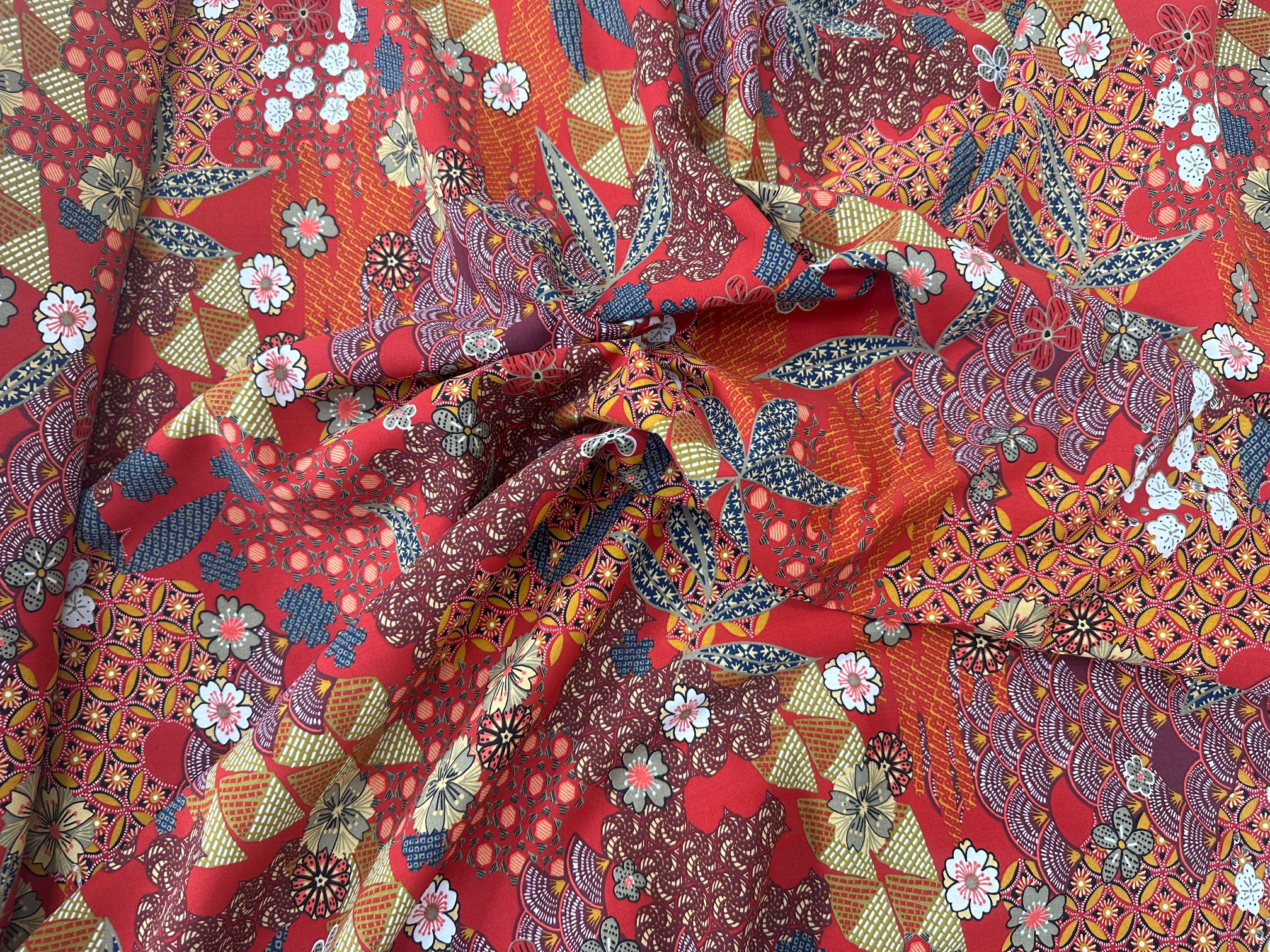 POPELINE DE VISCOSE YIN ROUGE OEKO-TEX - My Little Coupon