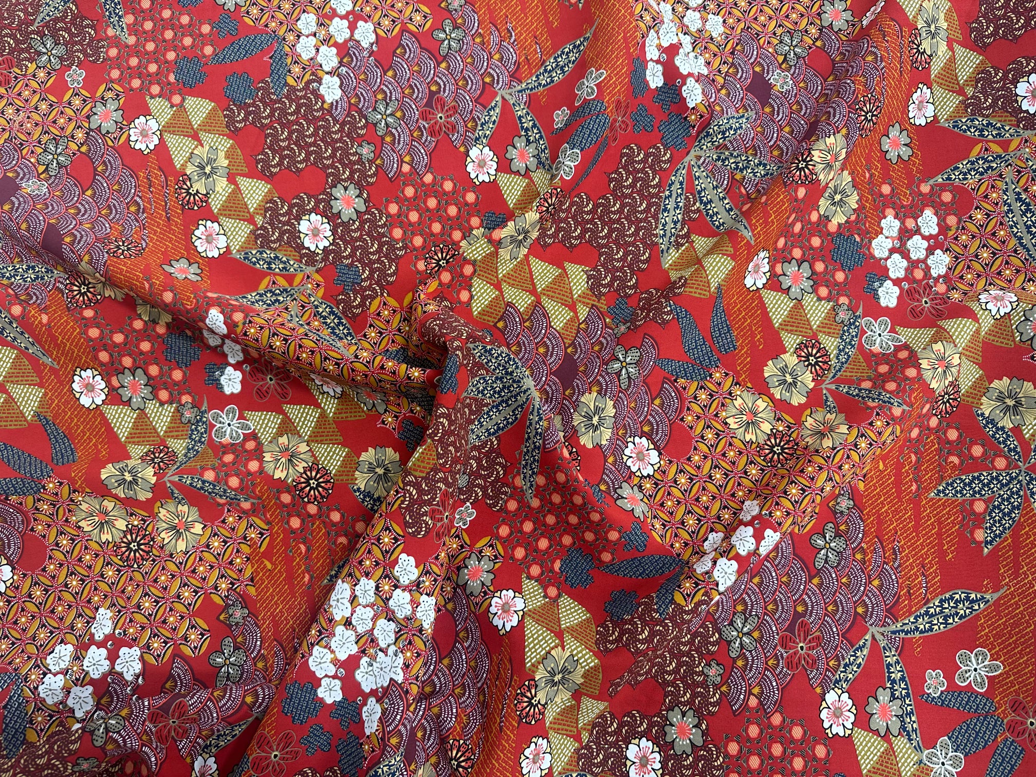 POPELINE DE VISCOSE YIN ROUGE OEKO-TEX - My Little Coupon