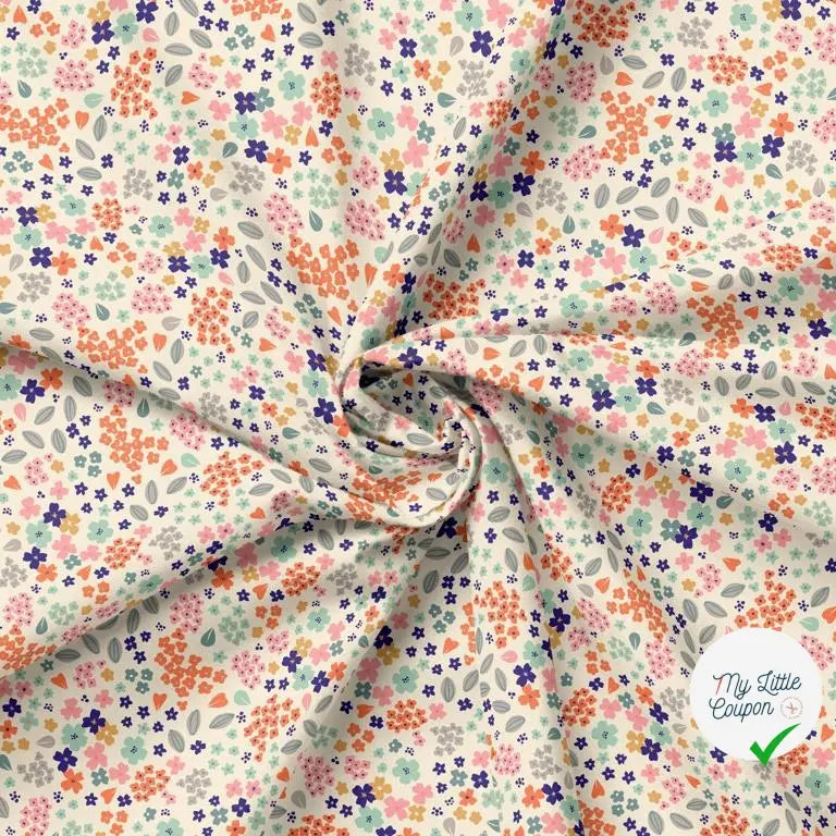 POPELINE DOANNE ECRU / ORANGE 1W Y4X 145 - My Little Coupon
