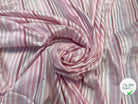 POPELINE EMERISEE COTON RAYURES ROSES - My Little Coupon