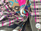 POPELINE IMPRIMÉE À GROS MOTIFS PERU ET TARTAN TENDANCE ROSE MLC INTERN
