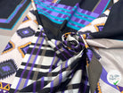 POPELINE IMPRIMÉE À GROS MOTIFS PERU ET TARTAN TENDANCE VIOLET MLC INTERN