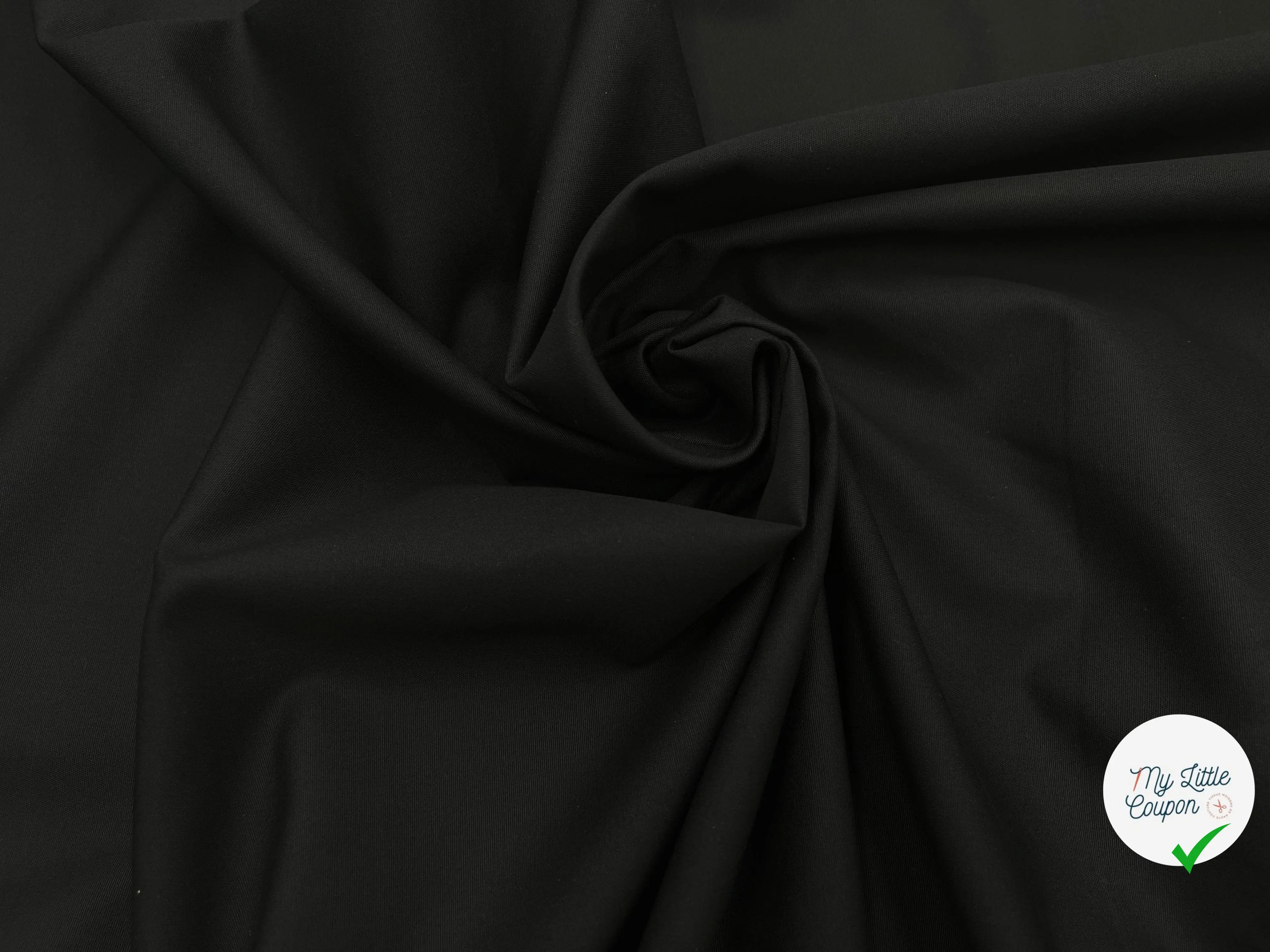 POPELINE LOURDE QUALITÉ JAPON BLACK - My Little Coupon - tissu - coudre