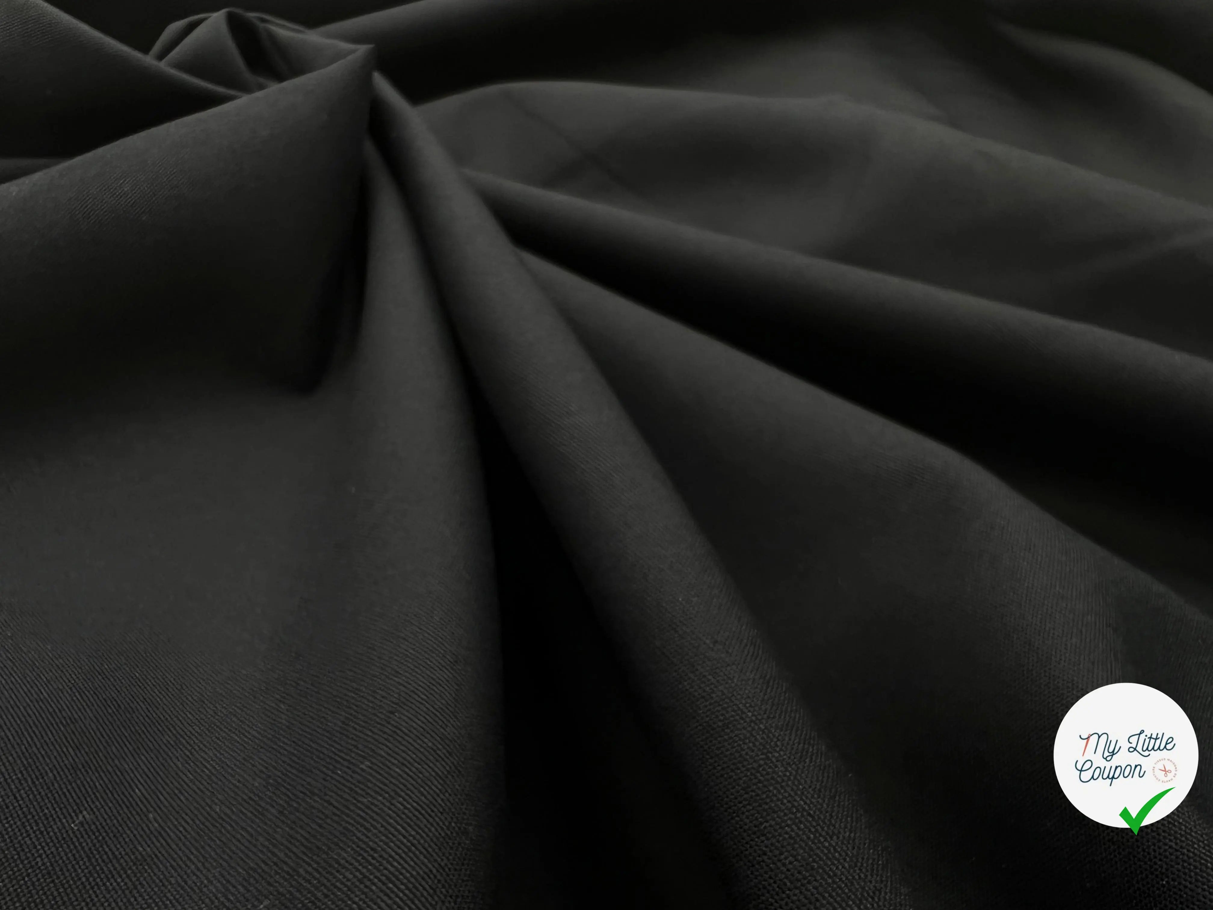 POPELINE LOURDE QUALITÉ JAPON BLACK - My Little Coupon - tissu - coudre