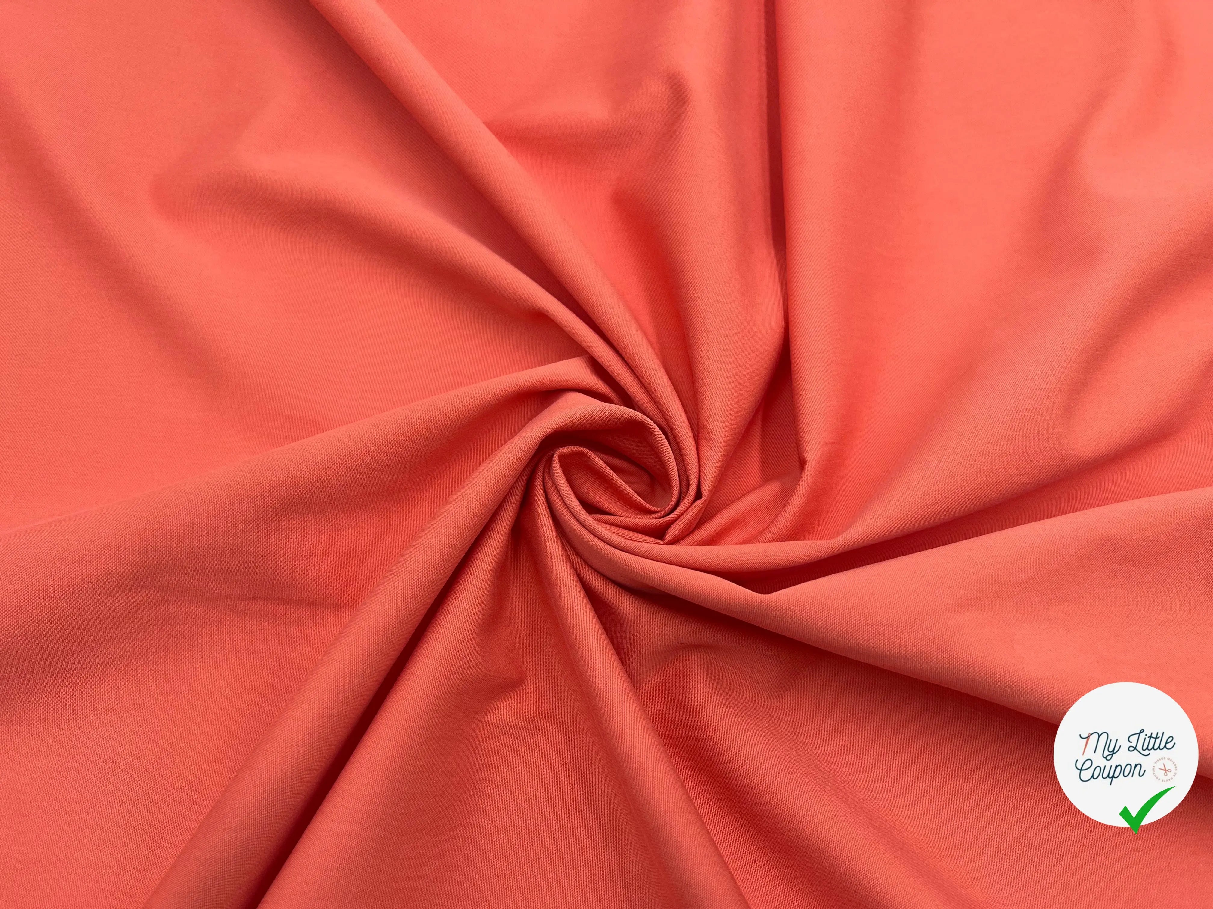 POPELINE ORANGÉE LOURDE FINITION SPORTSWEAR - My Little Coupon - tissu - coudre