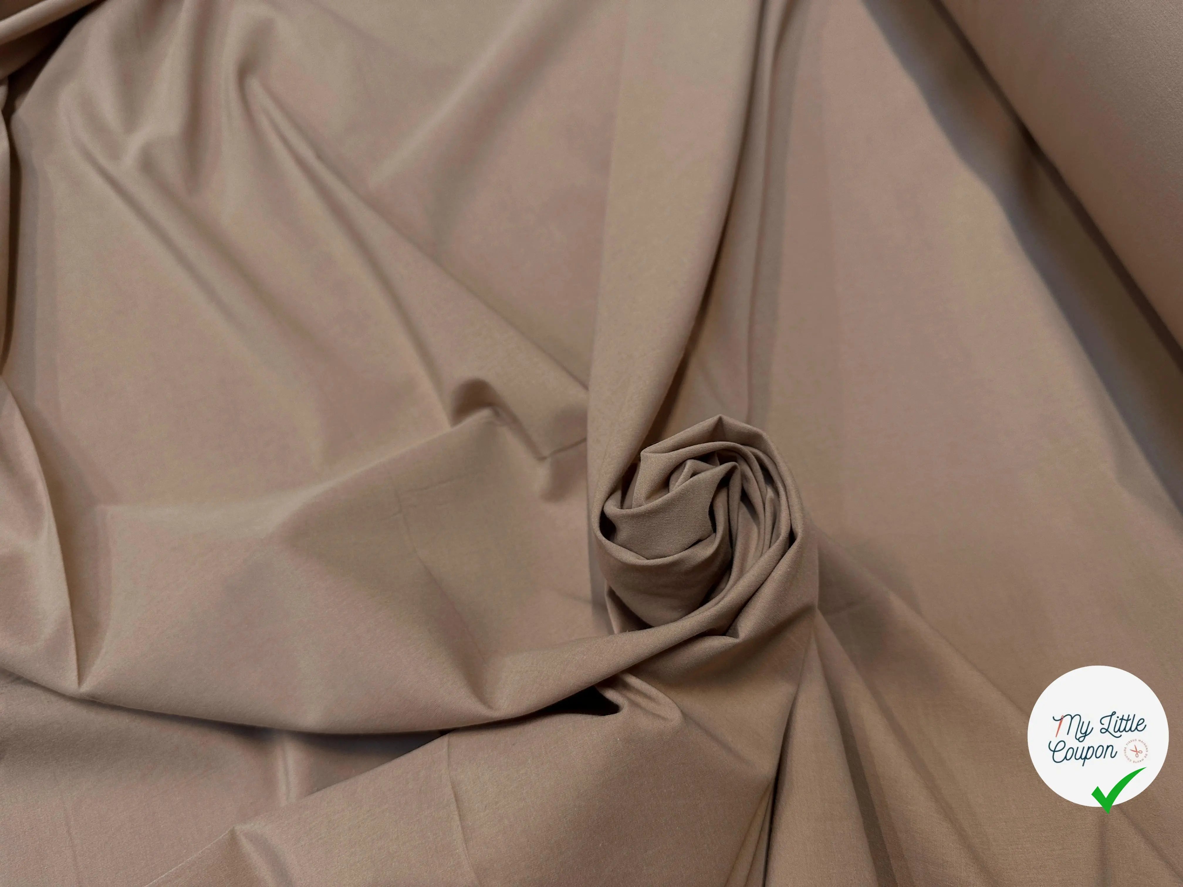POPELINE PEACHSKIN TOUT DOUX BEIGE STRETCH - My Little Coupon