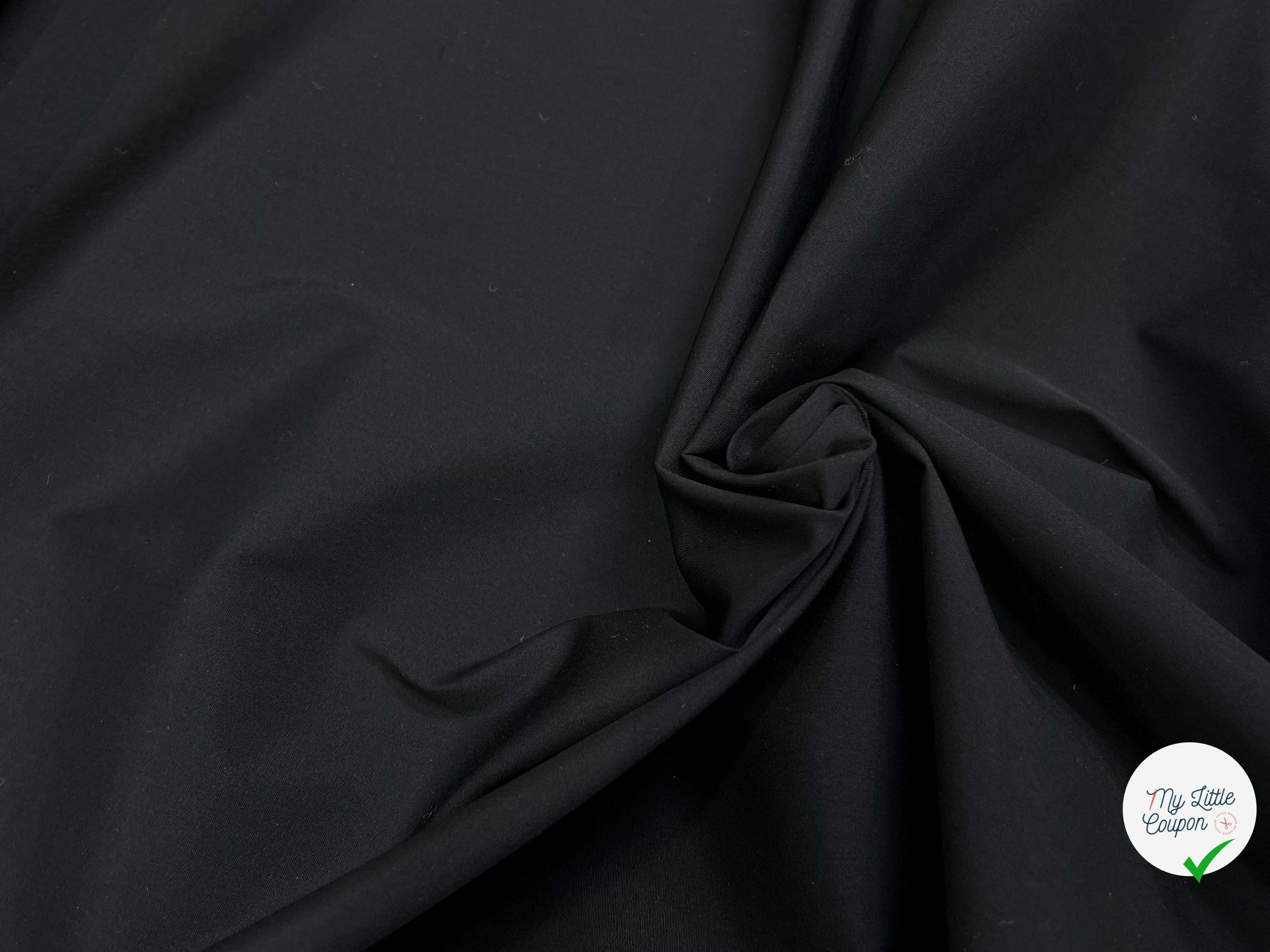 POPELINE PLYCOTON TRÈS STRETCH CRAQUANTE NOIR - My Little Coupon