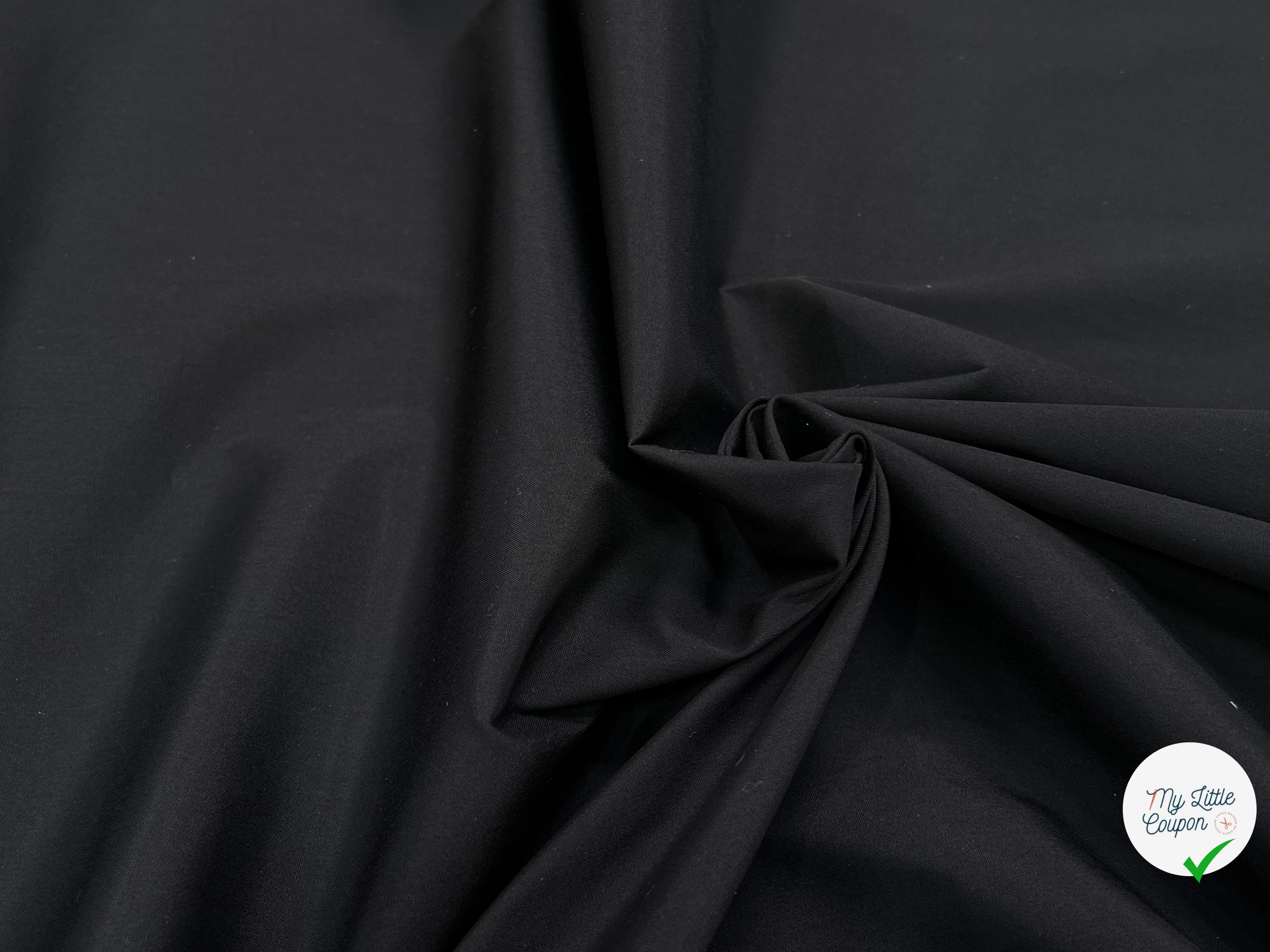 POPELINE PLYCOTON TRÈS STRETCH CRAQUANTE NOIR - My Little Coupon