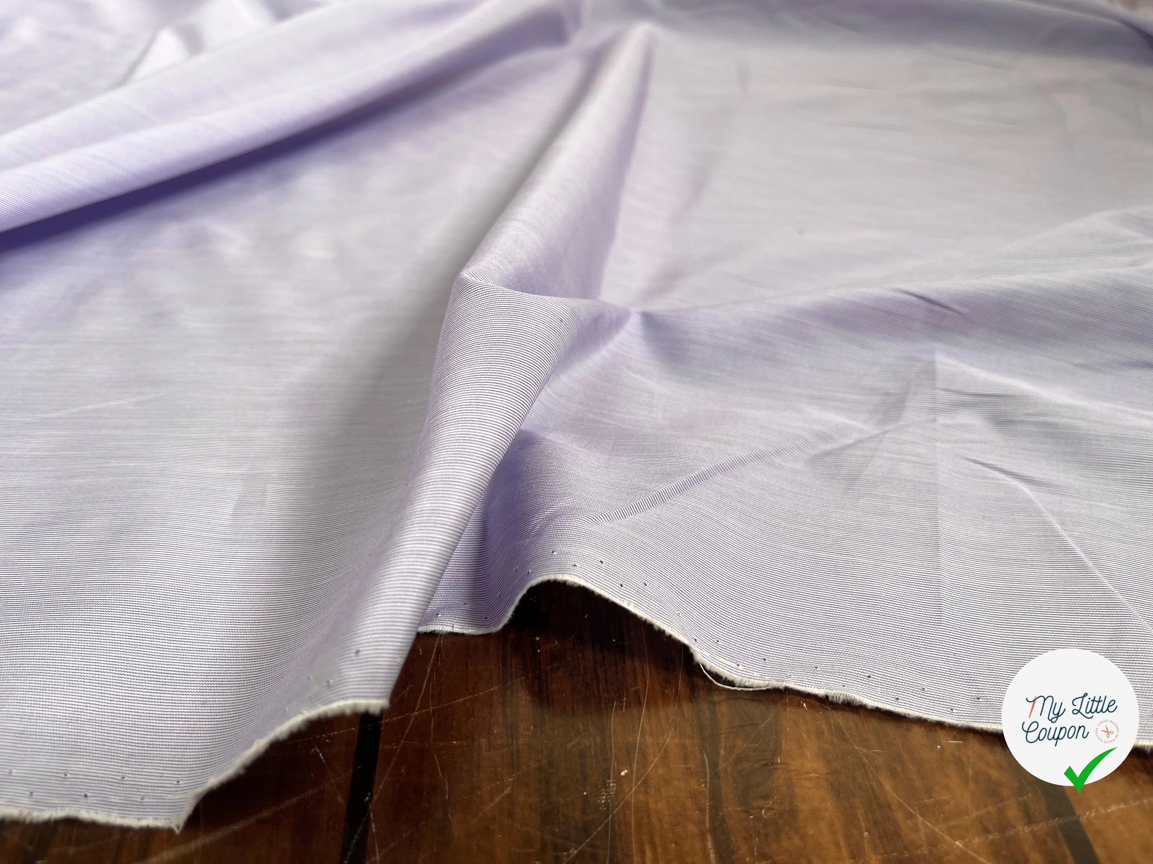 POPELINE RAYURE VIOLET BLANC - My Little Coupon