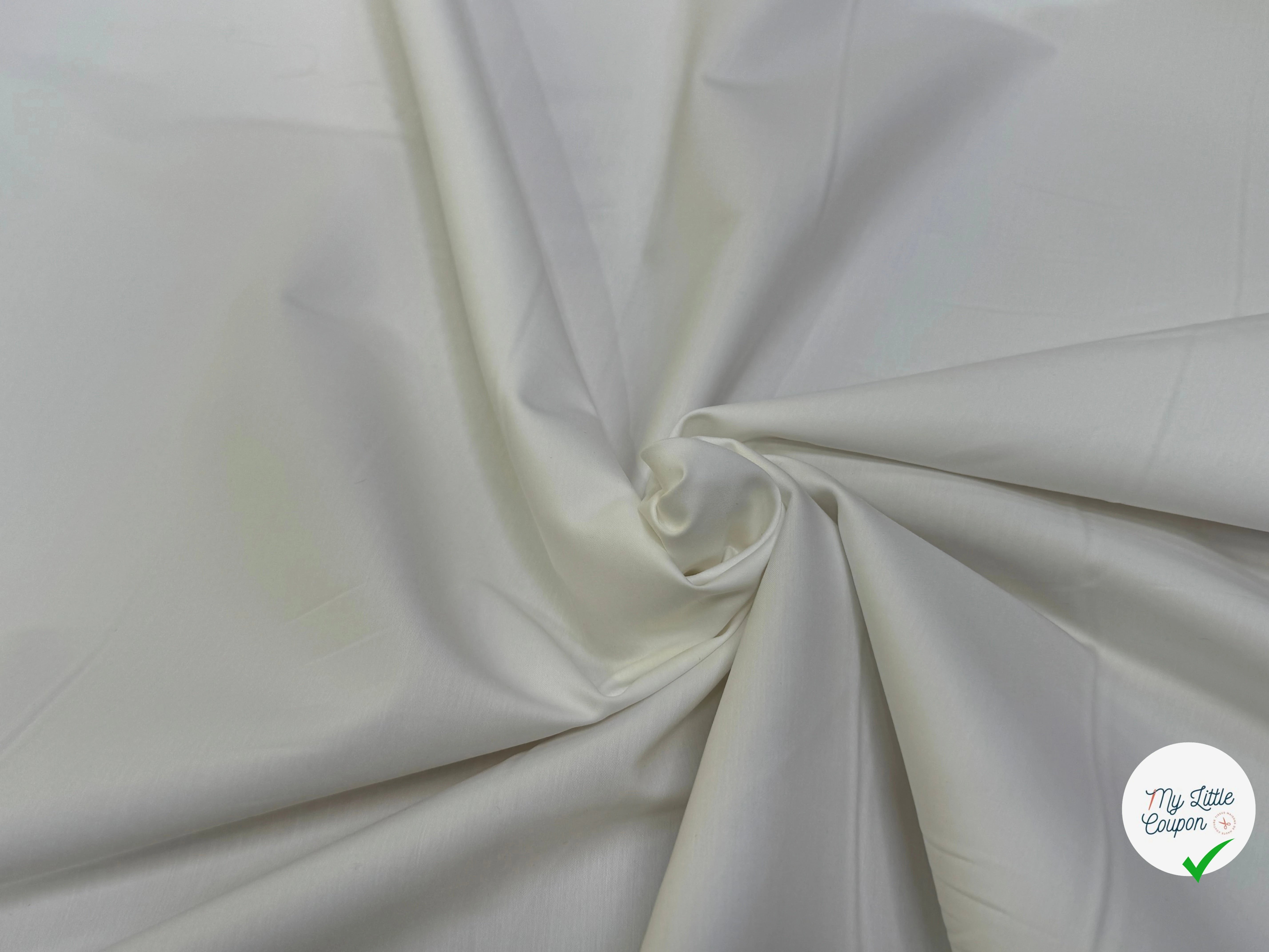 POPELINE SATIN DE COTON STRETCH BLANC COUTURE - My Little Coupon