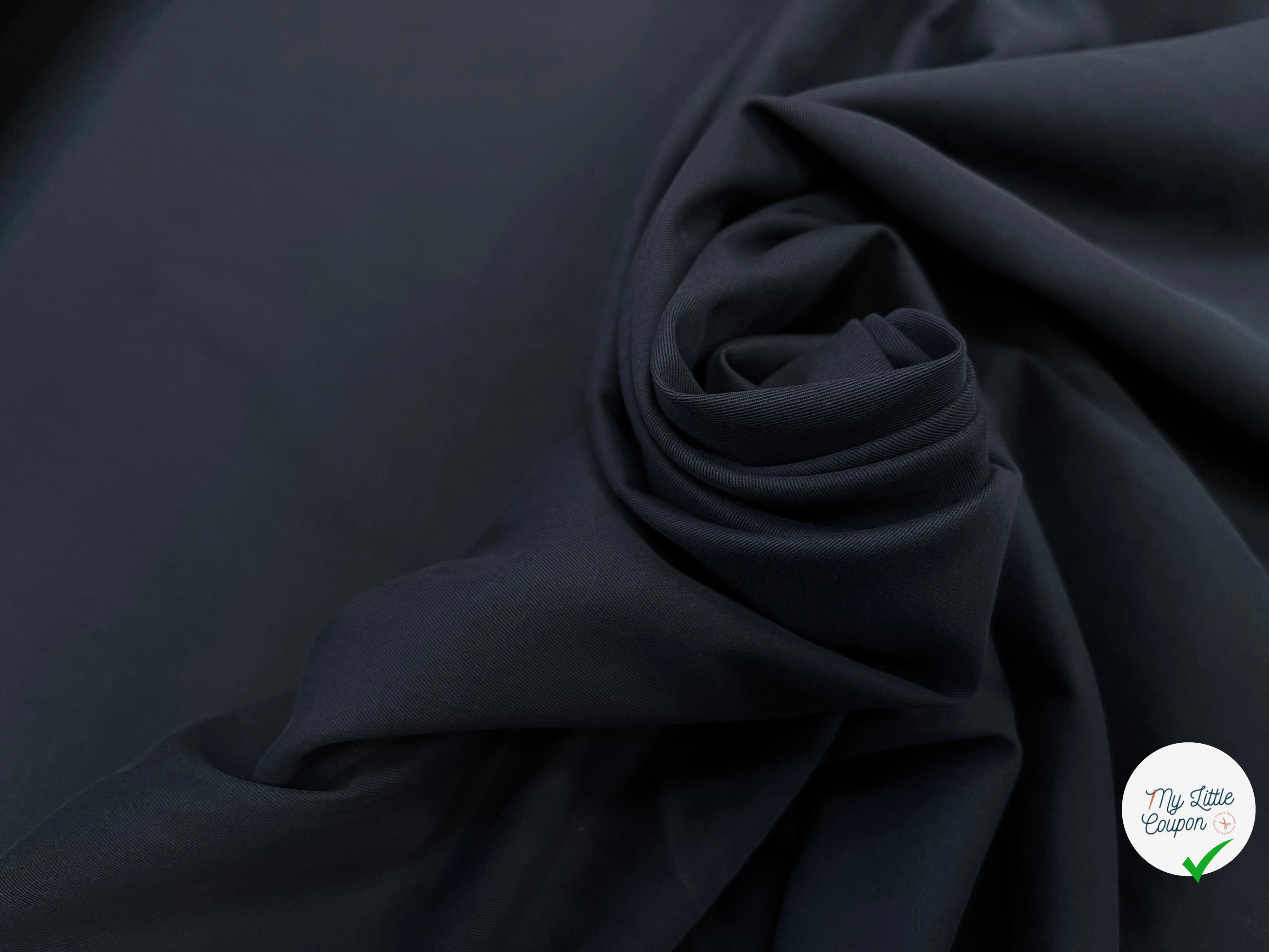 POPELINE TWILL COTON MARINE - My Little Coupon