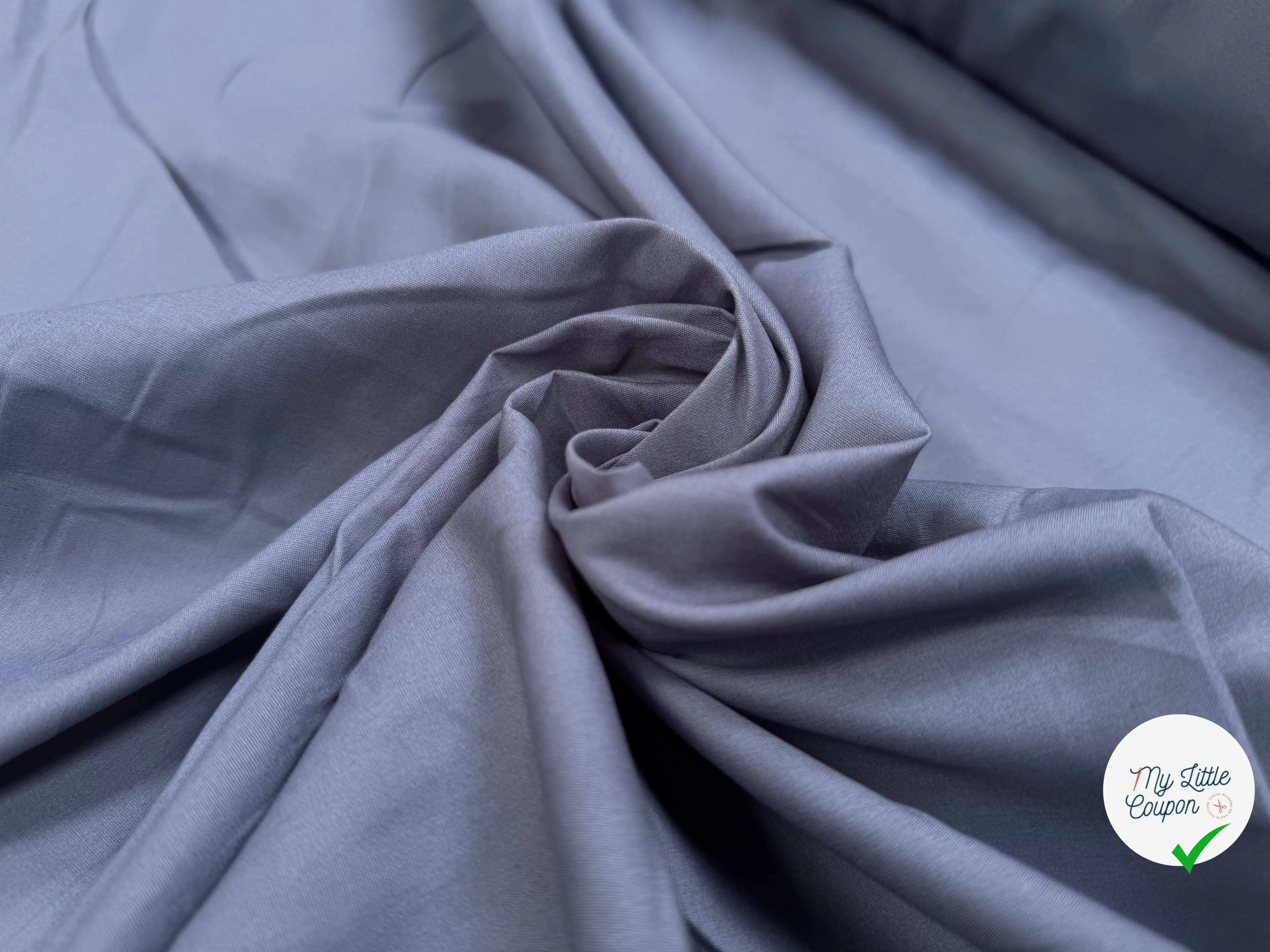 POPELINE UNI BLEU GRIS - My Little Coupon