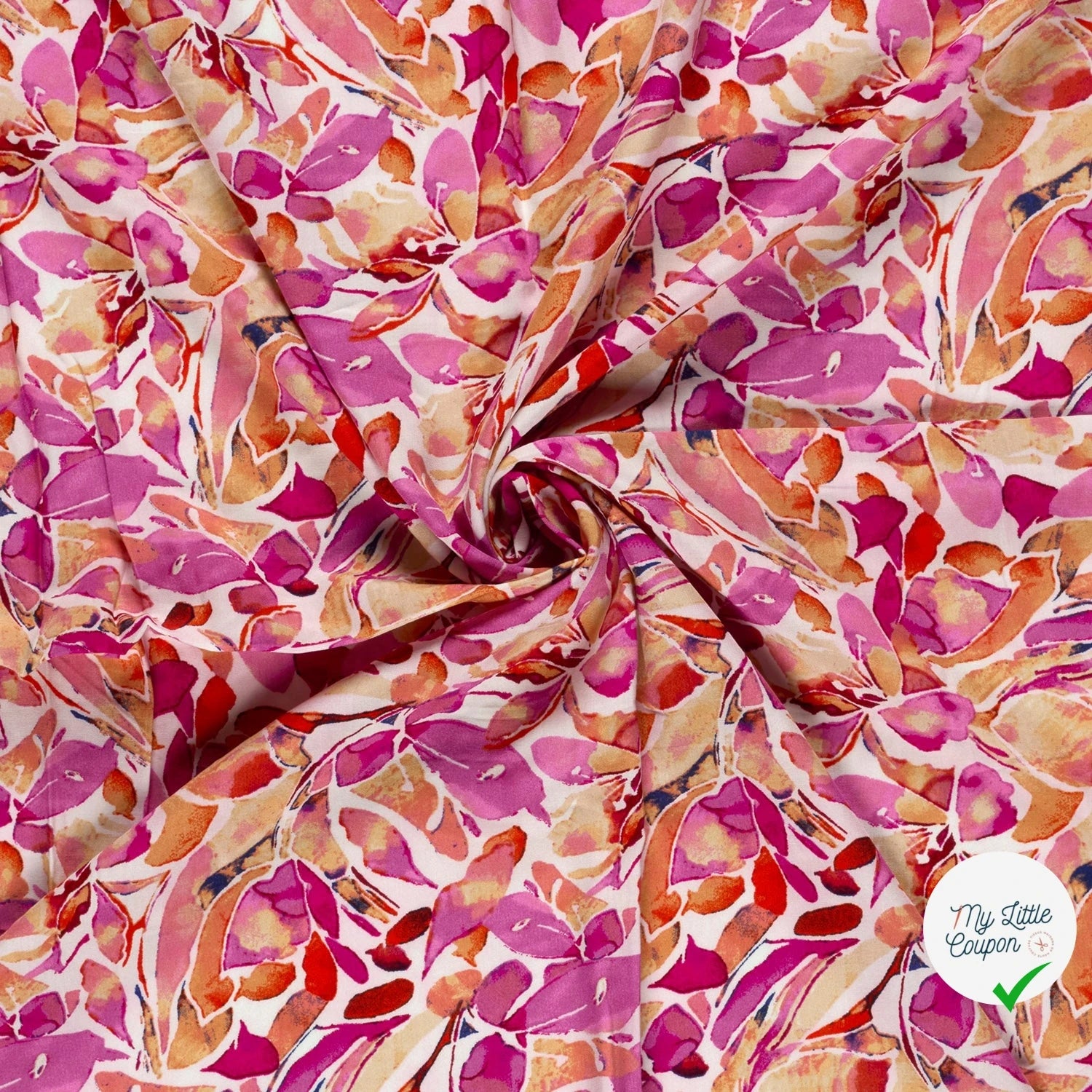 POPELINE VISCOSE DIGITAL DIGI FLOWERS - My Little Coupon