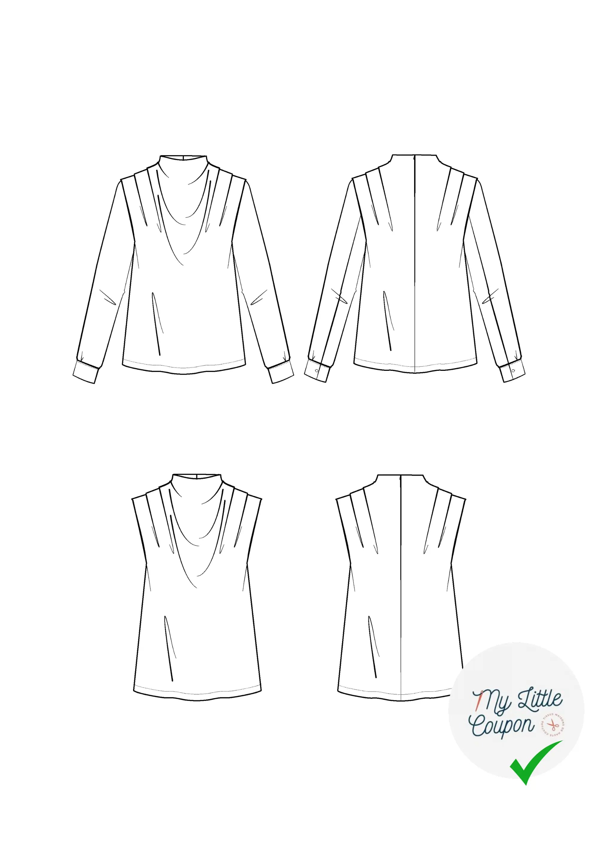 Patron couture La blouse TEMPETE / Patron pochette - My Little Coupon