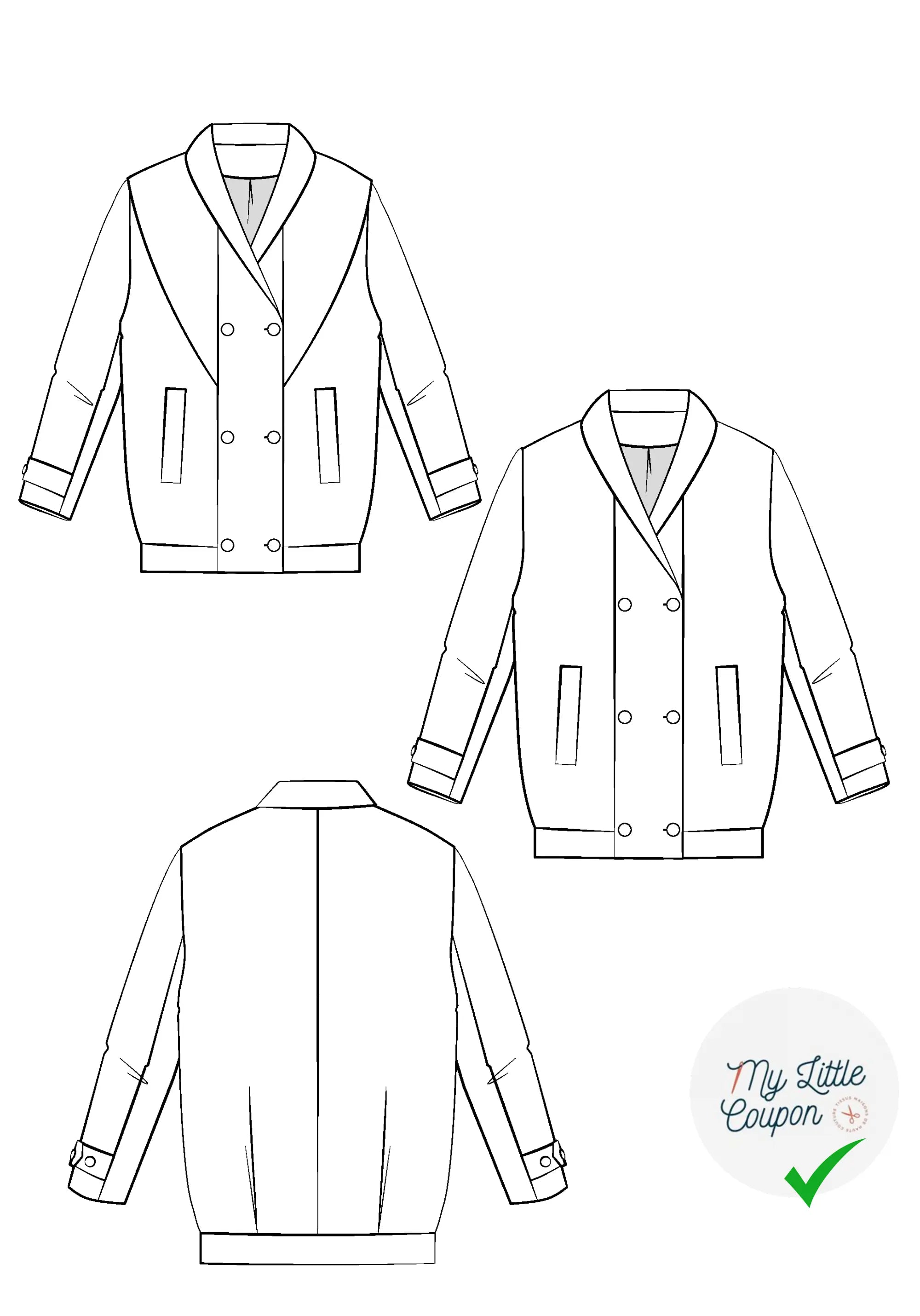 Patron couture Le Manteau CLIFF/ Patron pochette - My Little Coupon