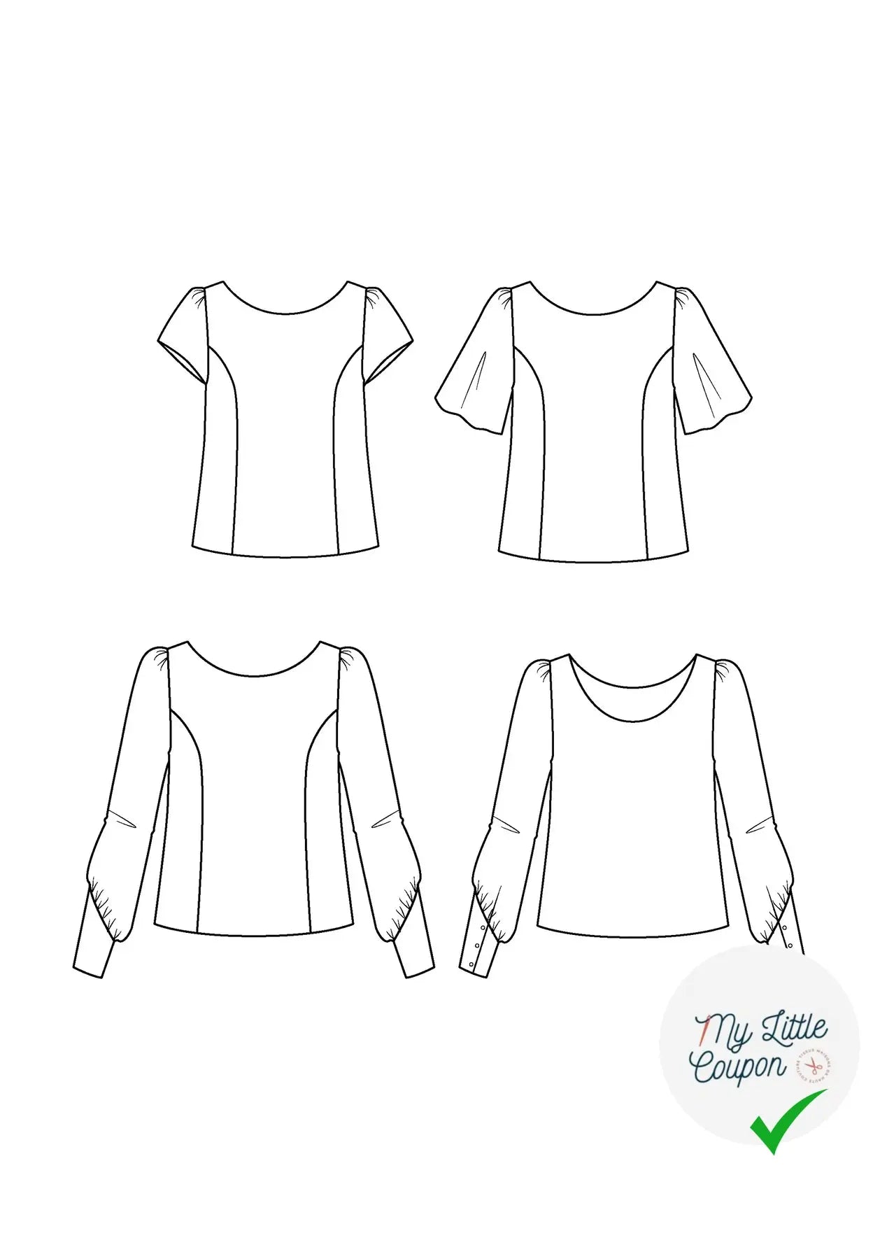Patron couture blouse Cicadella / Patron pochette (Spécial débutant) - My Little Coupon