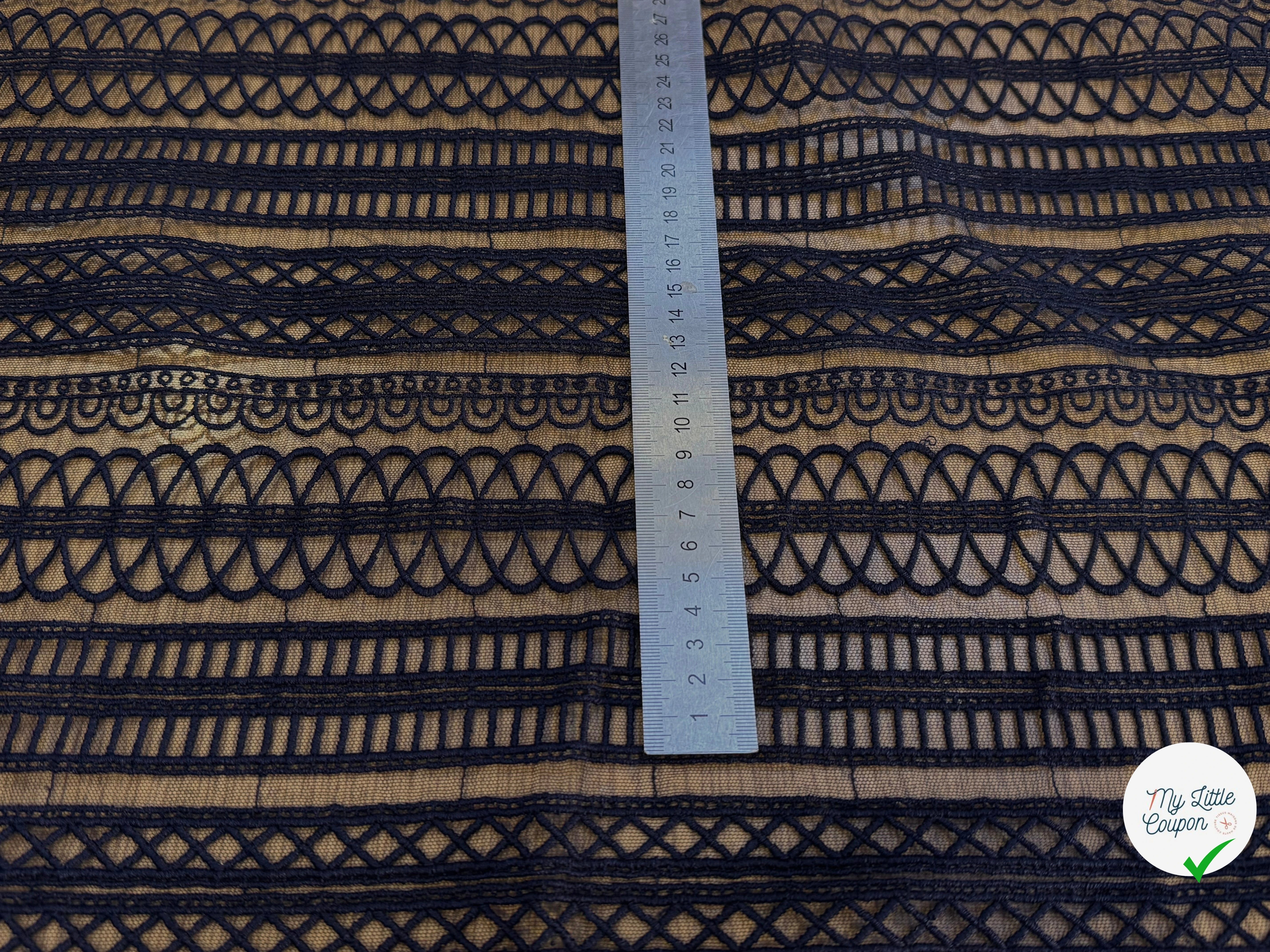 RÉSILLE BRODÉ SUBLIME BLEU MARRINE 70% COTON - My Little Coupon